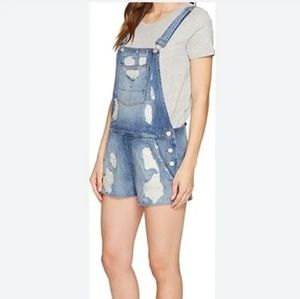 NWT Hudson Florence distressed Denim overall shorts, Size S